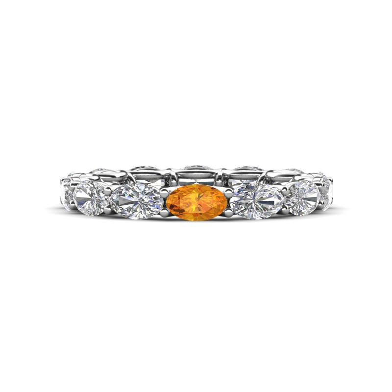 Madison 5x3 mm Oval Forever Brilliant Moissanite and Citrine Eternity Band 