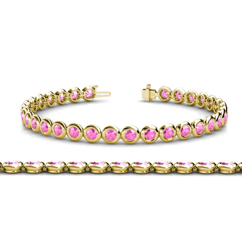 Buy 1.00ctw Pink Sapphire Hinged Bangle Bracelet 18K Online | Arnold  Jewelers