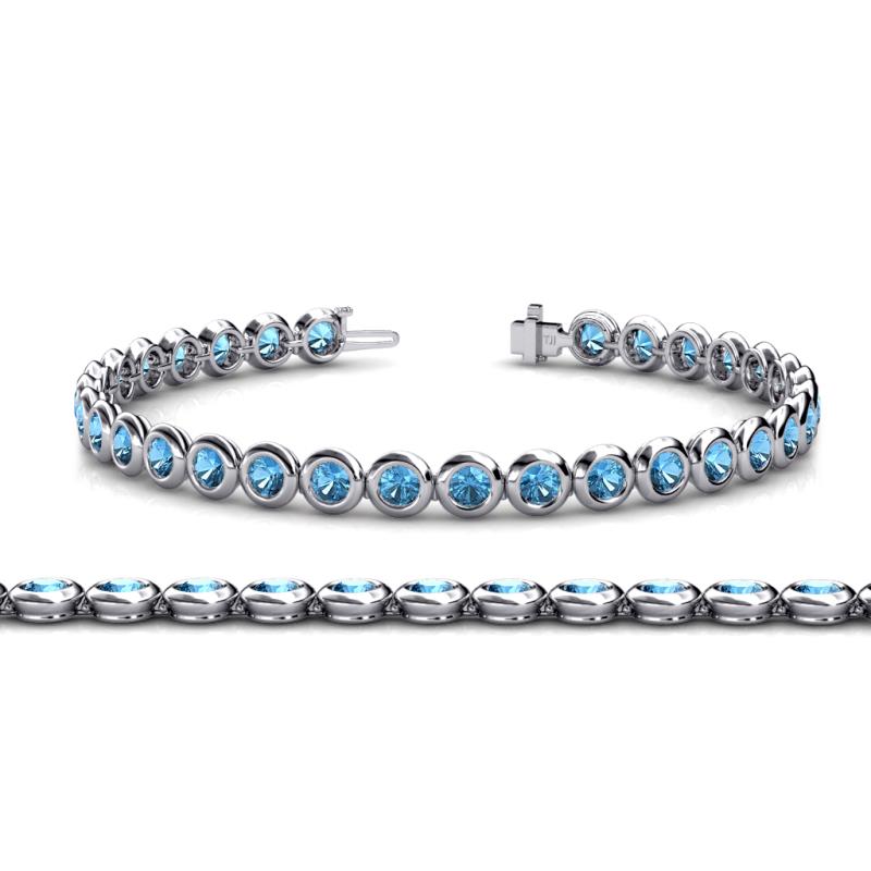 Quon Blue Topaz Tennis Bracelet 