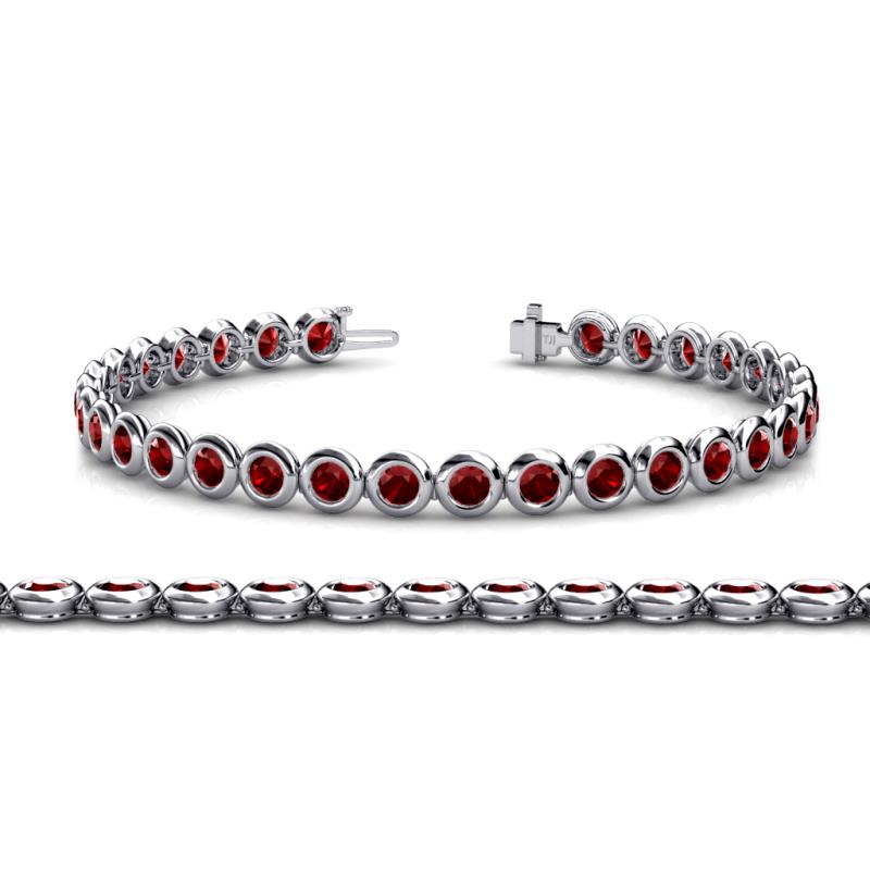 Quon Red Garnet Tennis Bracelet 