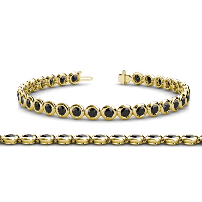 Matrix Tennis Bracelet, Round Cut, Black, Ruthenium Plated 5664150 (Size L)  | Swarovski - Four Seasons Jewelry