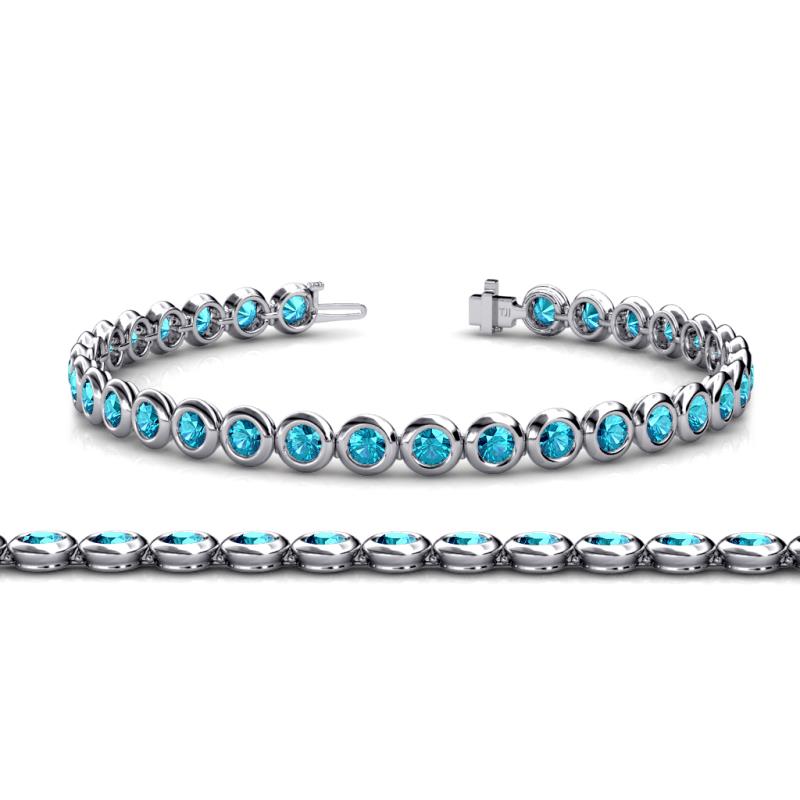 Quon London Blue Topaz Tennis Bracelet 