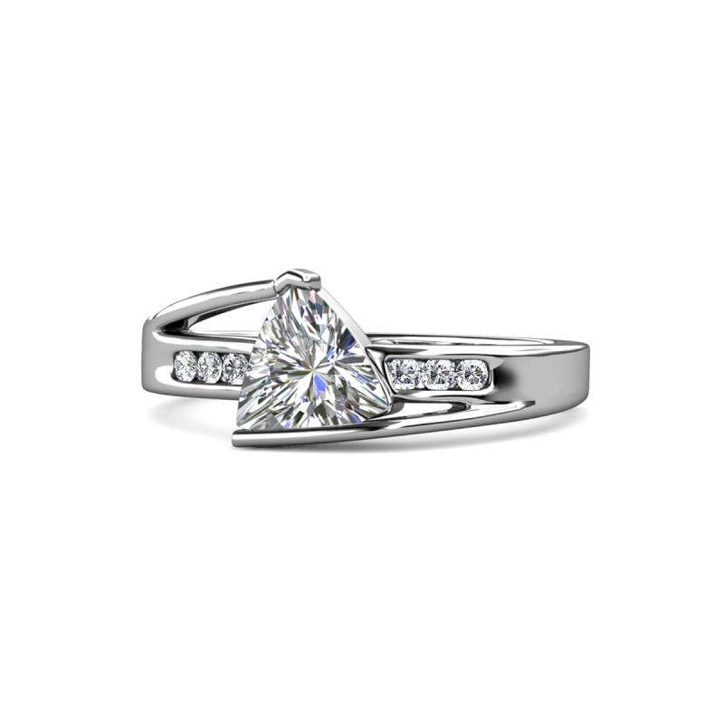 Medora 7.00 mm Trillion Cut Forever One Moissanite and Diamond Engagement Ring 