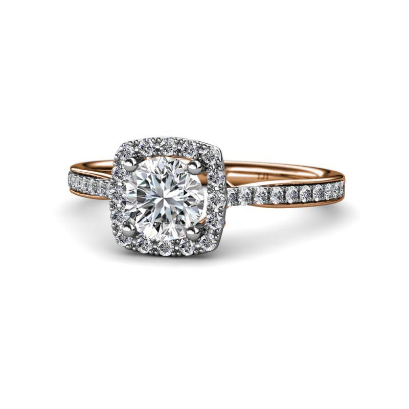 Anne Desire Diamond Two Tone Halo Engagement Ring 