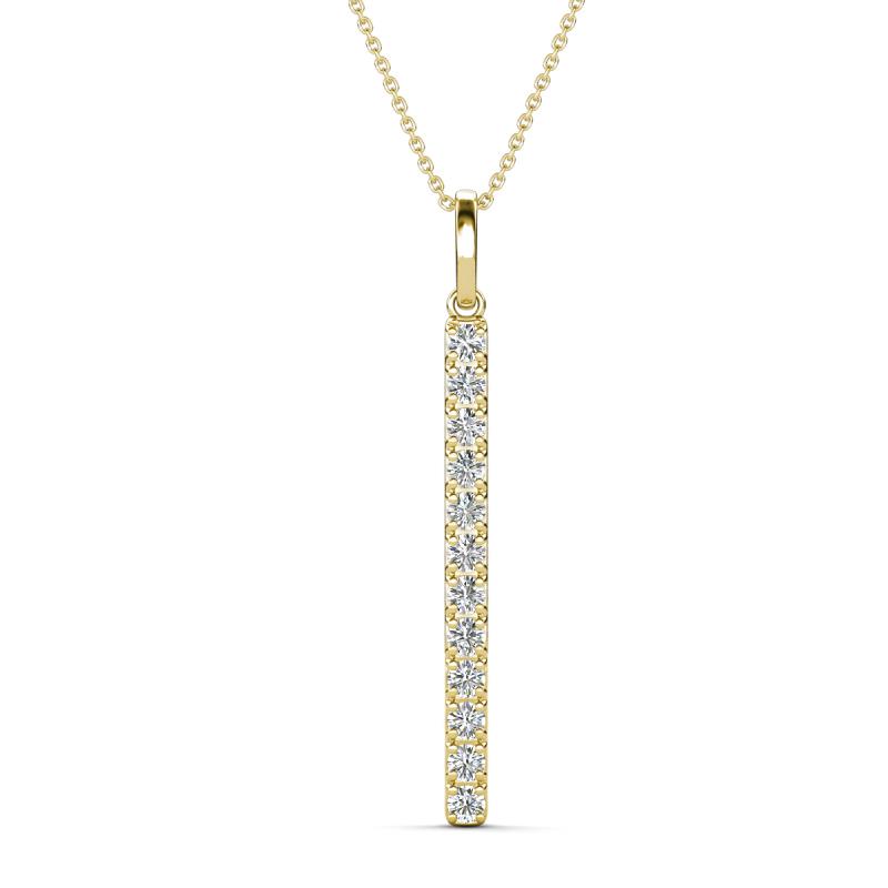 Stephanie 0.30 ctw (1.80 mm) Round Natural Diamond Vertical Pendant Necklace 