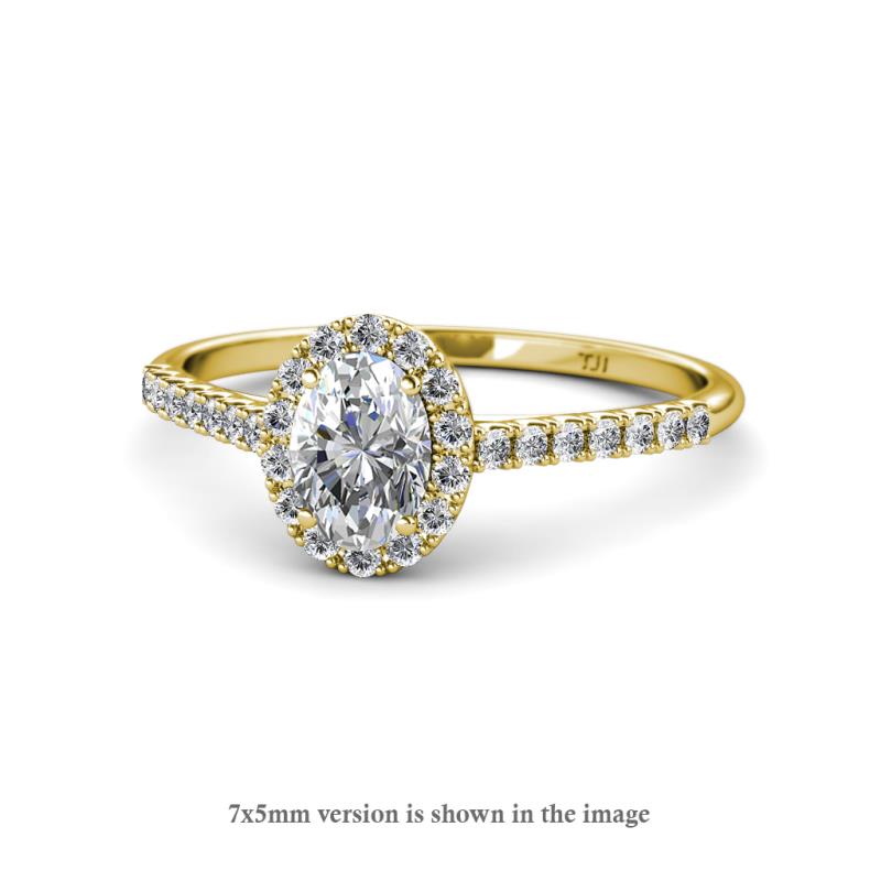 Marnie Desire 1.95 ctw IGI Certified Lab Grown Diamond Oval Cut (8x6 mm) & Natural Diamond Round (1.50 mm) Halo Engagement Ring 