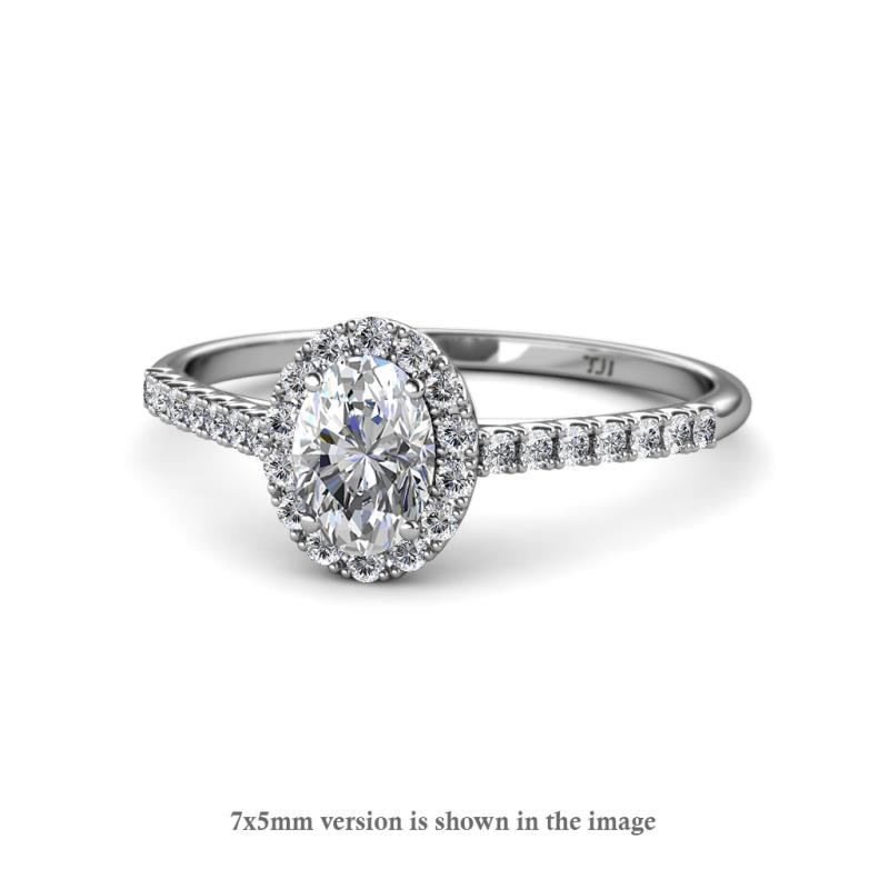 Marnie Desire 2.48 ctw IGI Certified Lab Grown Diamond Oval Cut (9x7 mm) & Natural Diamond Round (1.50 mm) Halo Engagement Ring 