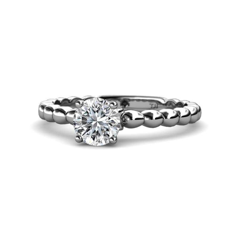 Sariah Desire 1.06 ctw (6.50 mm) IGI Certified Round Lab Gown Diamond (VS1/F) and Round Natural Diamond Engagement Ring 