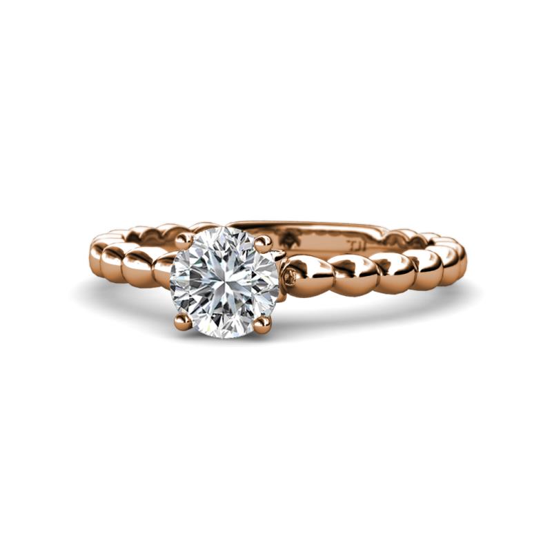 Sariah Desire 1.06 ctw (6.50 mm) IGI Certified Round Lab Gown Diamond (VS1/F) and Round Natural Diamond Engagement Ring 