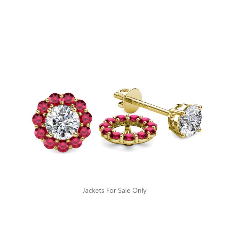 Serena 0.57 ctw (2.00 mm) Round Ruby Jackets Earrings 