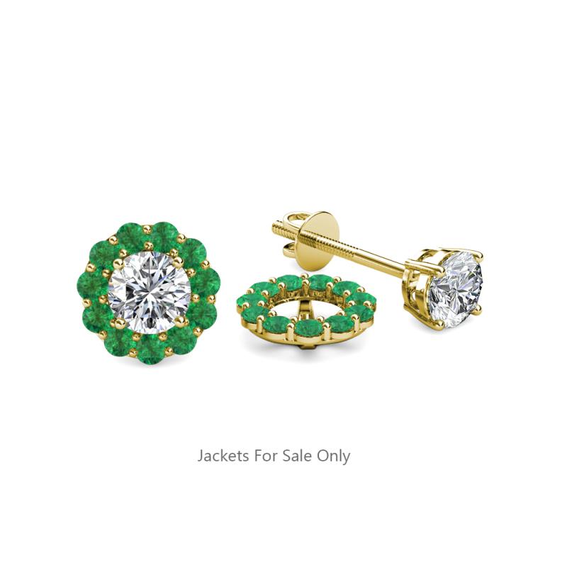Serena 0.45 ctw (2.00 mm) Round Emerald Jackets Earrings 