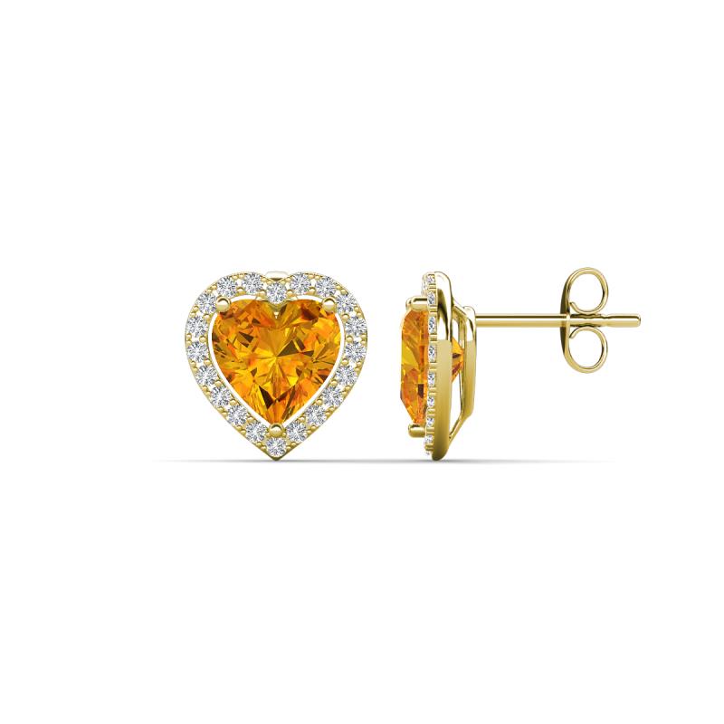 14K Gold Heart Shape Friction Push Back Earring