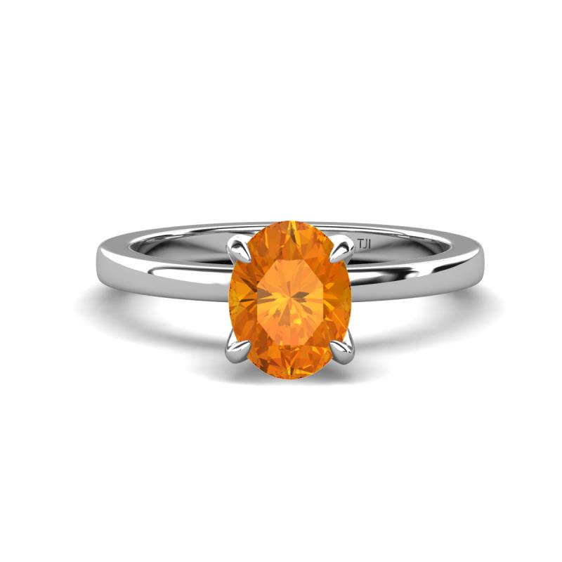 Jenna 1.70 ct (9x7 mm) Oval Cut Citrine Solitaire Engagement Ring 