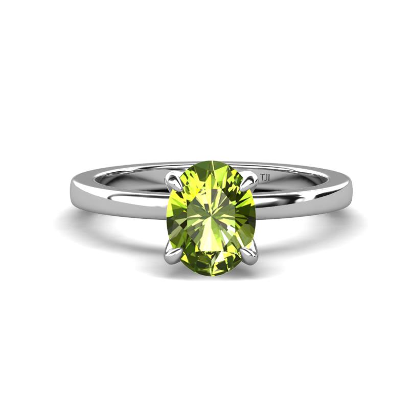 Jenna 2.00 ct (9x7 mm) Oval Cut Peridot Solitaire Engagement Ring 