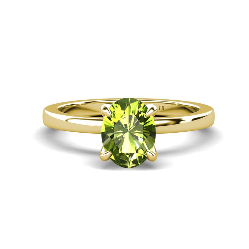 Jenna 2.00 ct (9x7 mm) Oval Cut Peridot Solitaire Engagement Ring 