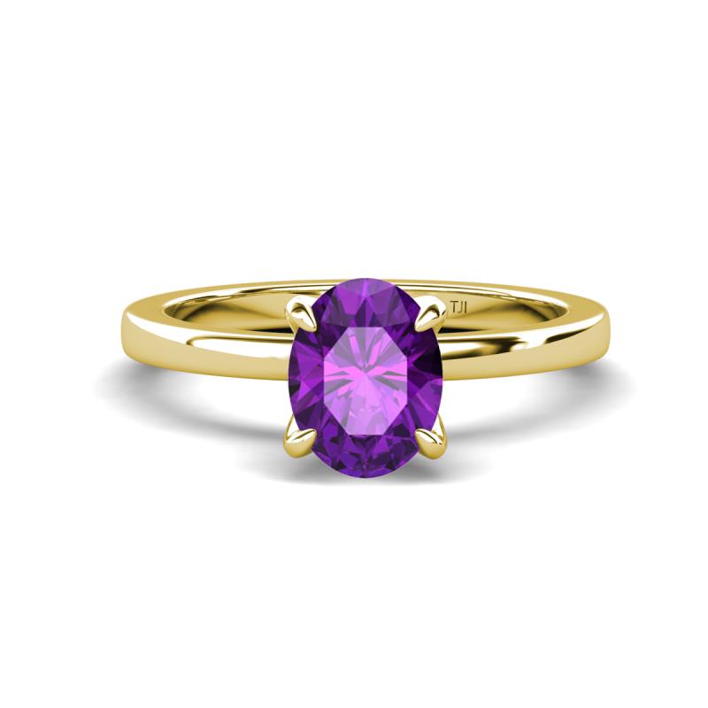 Jenna 1.70 ct (9x7 mm) Oval Cut Amethyst Solitaire Engagement Ring 
