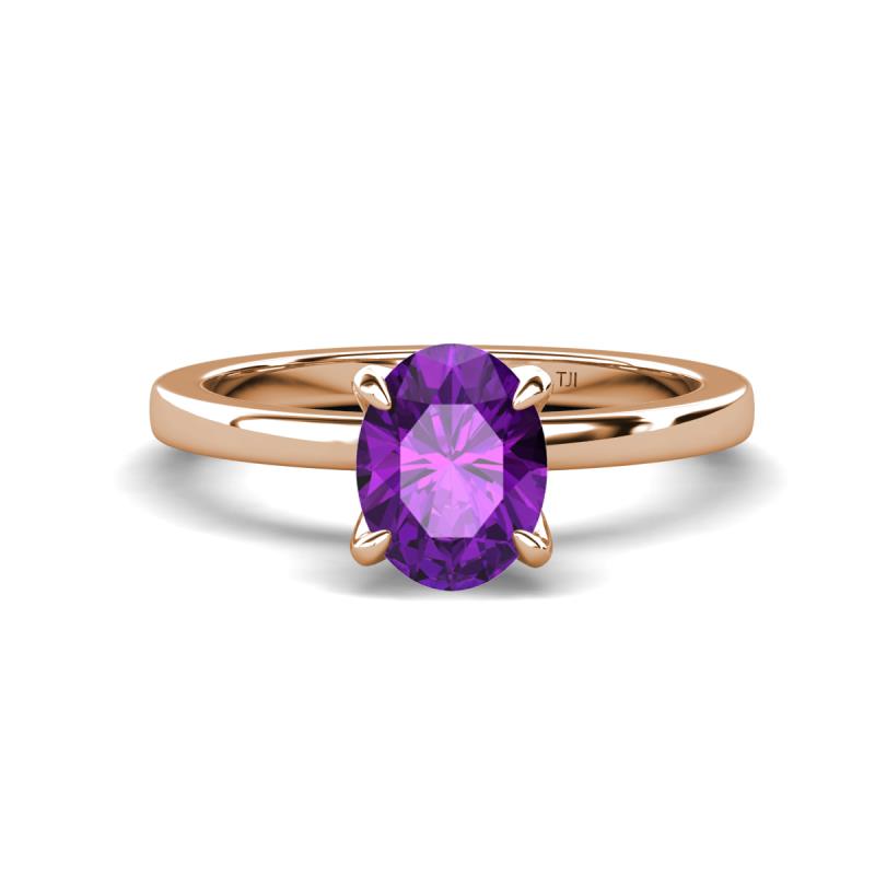 Jenna 1.70 ct (9x7 mm) Oval Cut Amethyst Solitaire Engagement Ring 