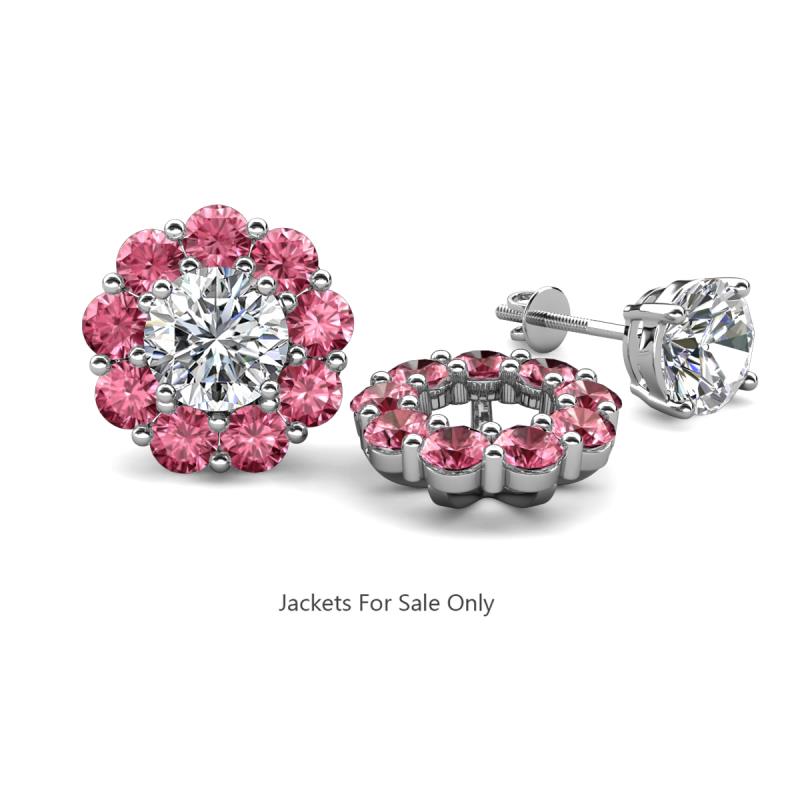 Serena 1.44 ctw (3.00 mm) Round Pink Tourmaline Jackets Earrings 