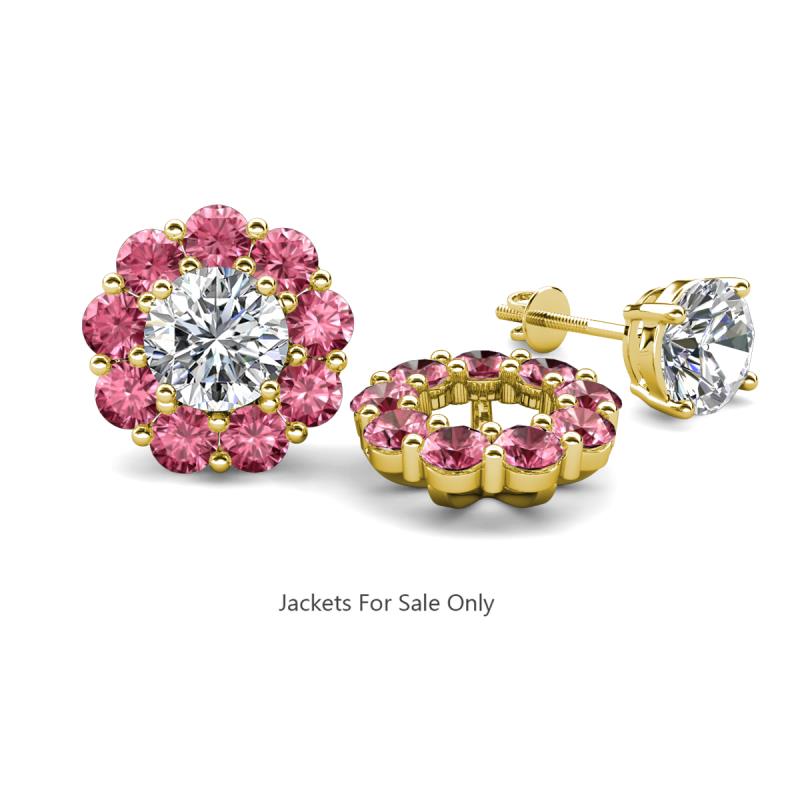 Serena 1.44 ctw (3.00 mm) Round Pink Tourmaline Jackets Earrings 