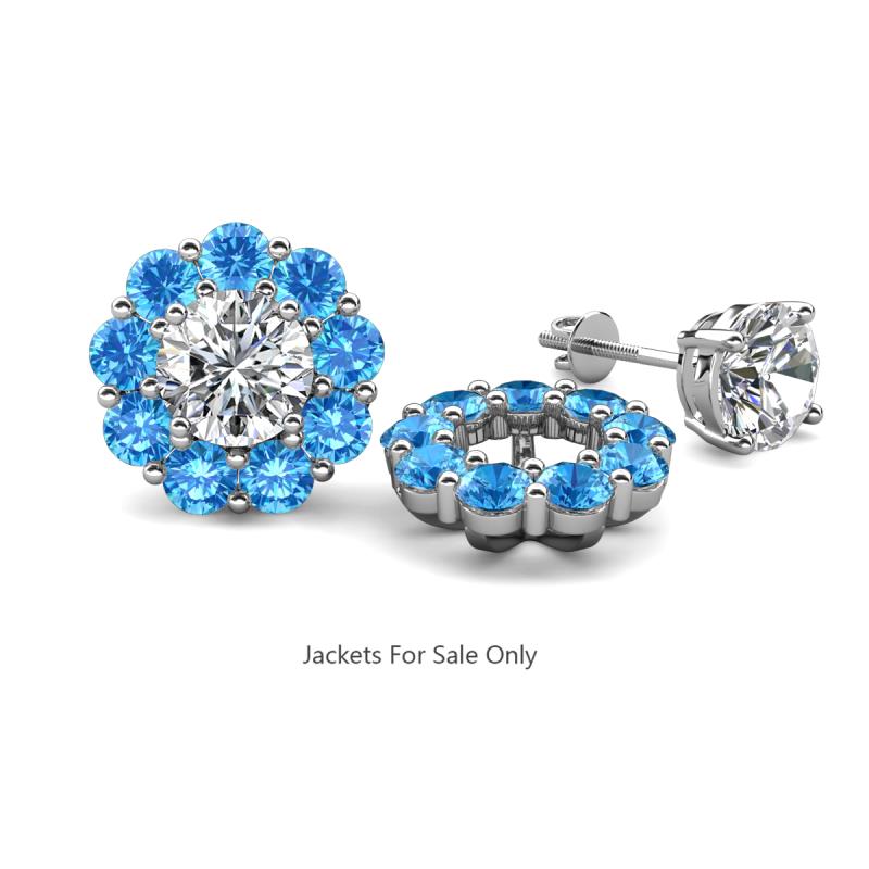 Serena 1.62 ctw (3.00 mm) Round Blue Topaz Jackets Earrings 