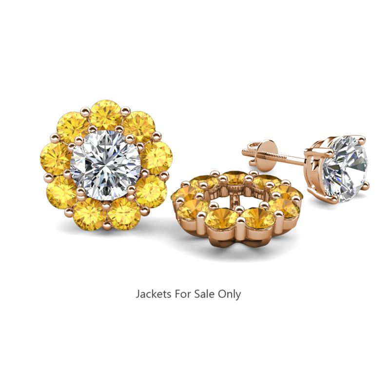 Serena 1.44 ctw (3.00 mm) Round Citrine Jackets Earrings 