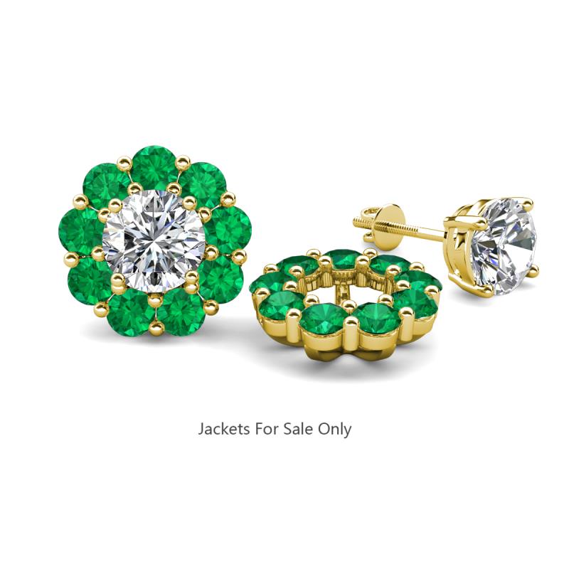 Serena 1.44 ctw (3.00 mm) Round Emerald Jackets Earrings 