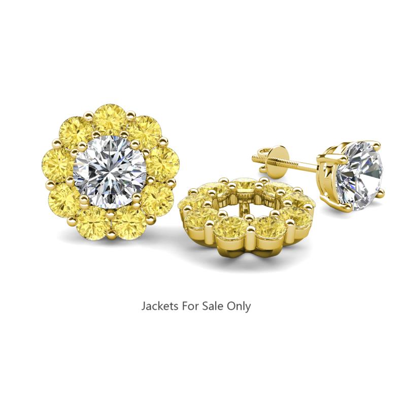 Serena 3.06 ctw (3.00 mm) Round Yellow Sapphire Jackets Earrings 
