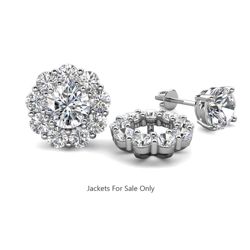 Serena 1.62 ctw (3.00 mm) Round Moissanite Jackets Earrings 