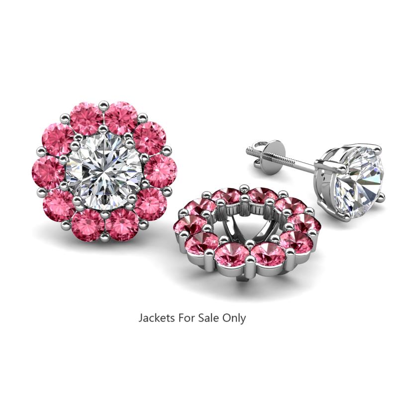 Serena 1.60 ctw (3.00 mm) Round Pink Tourmaline Jackets Earrings 