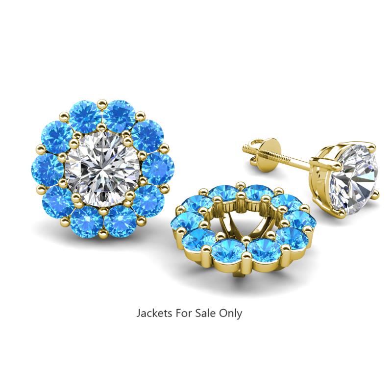 Serena 1.80 ctw (3.00 mm) Round Blue Topaz Jackets Earrings 