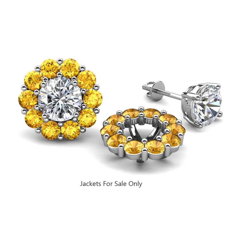 Serena 1.60 ctw (3.00 mm) Round Citrine Jackets Earrings 