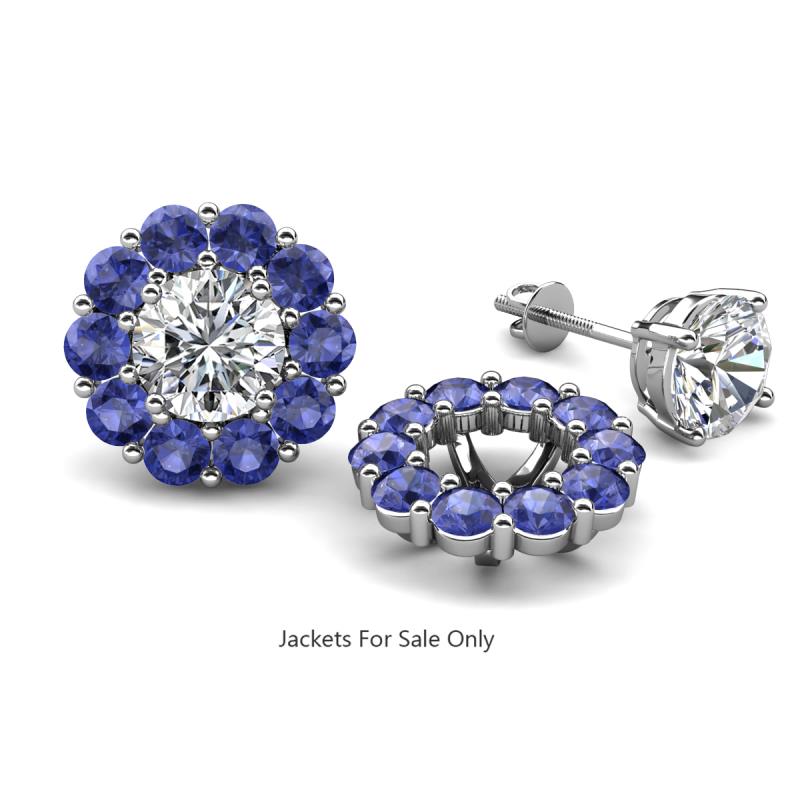 Serena 1.60 ctw (3.00 mm) Round Iolite Jackets Earrings 