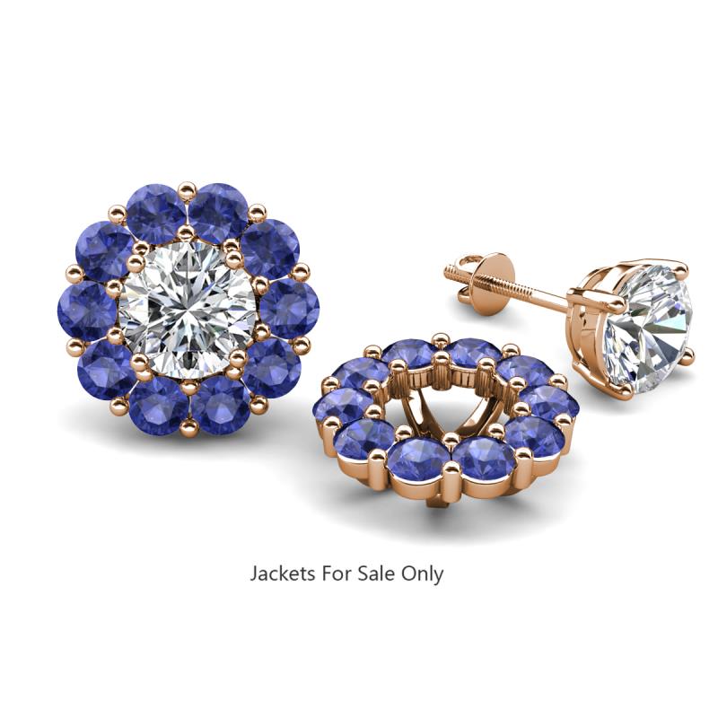 Serena 1.60 ctw (3.00 mm) Round Iolite Jackets Earrings 