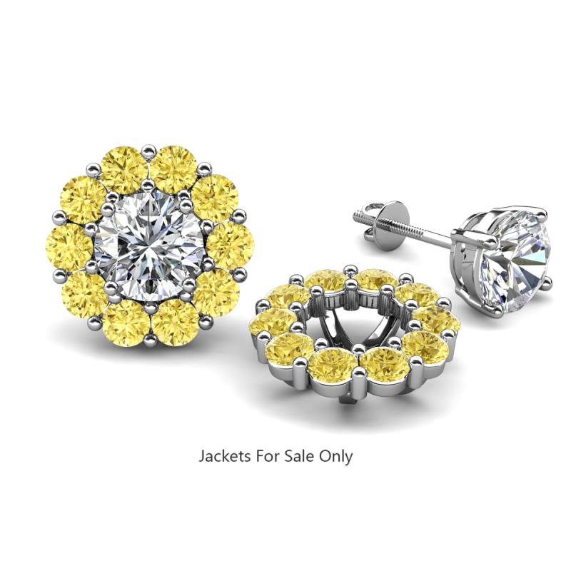 Serena 3.40 ctw (3.00 mm) Round Yellow Sapphire Jackets Earrings 