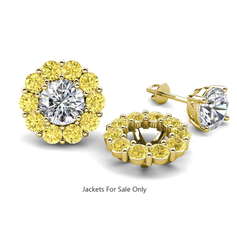 Serena 3.40 ctw (3.00 mm) Round Yellow Sapphire Jackets Earrings 