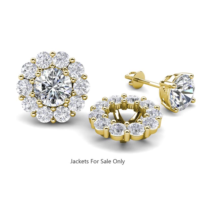 Serena 3.40 ctw (3.00 mm) Round White Sapphire Jackets Earrings 