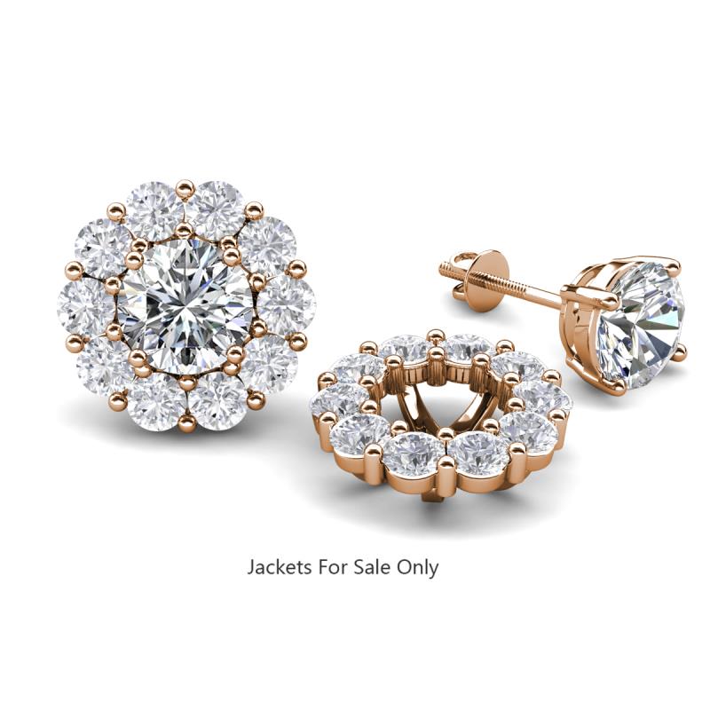 Serena 3.40 ctw (3.00 mm) Round White Sapphire Jackets Earrings 
