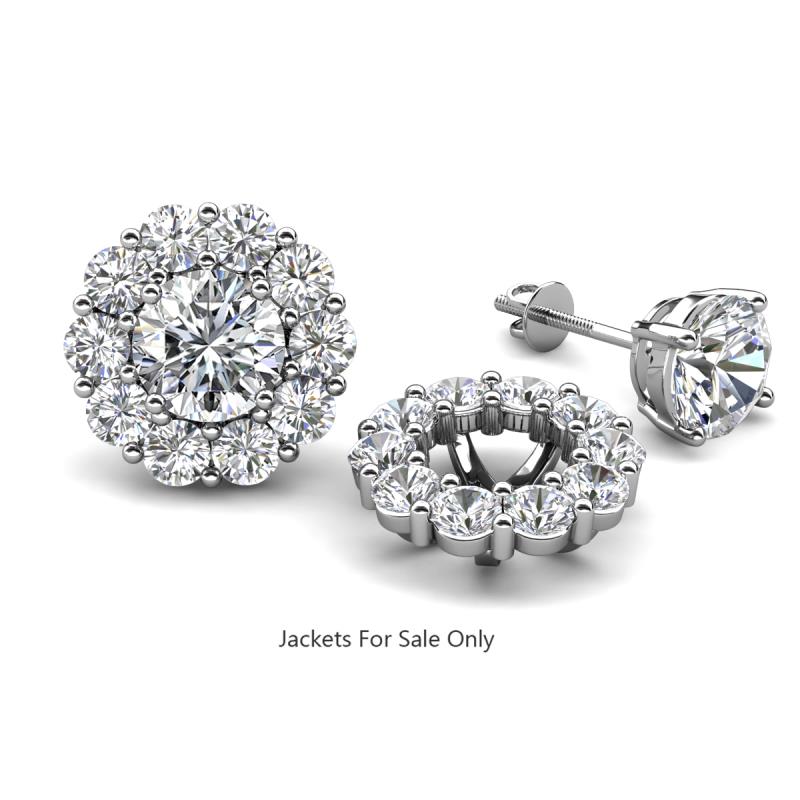 Serena 2.00 ctw (3.00 mm) Round Natural Diamond Jackets Earrings 