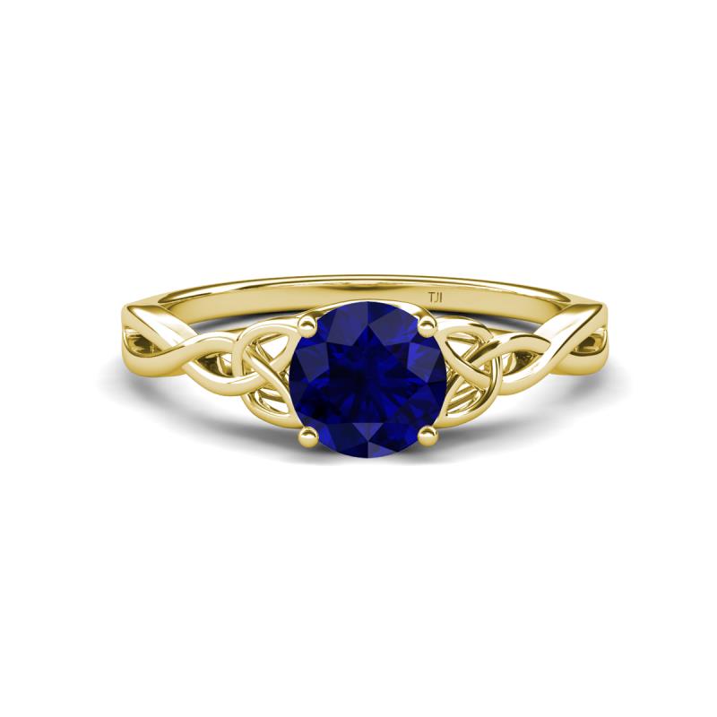 Maeve 1.15 ct (6.00 mm) Round Blue Sapphire Entwined Celtic Love Knot Engagement Ring 