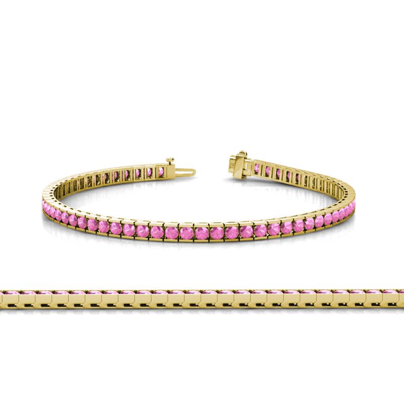Abril 2.40 mm Pink Sapphire Eternity Tennis Bracelet 
