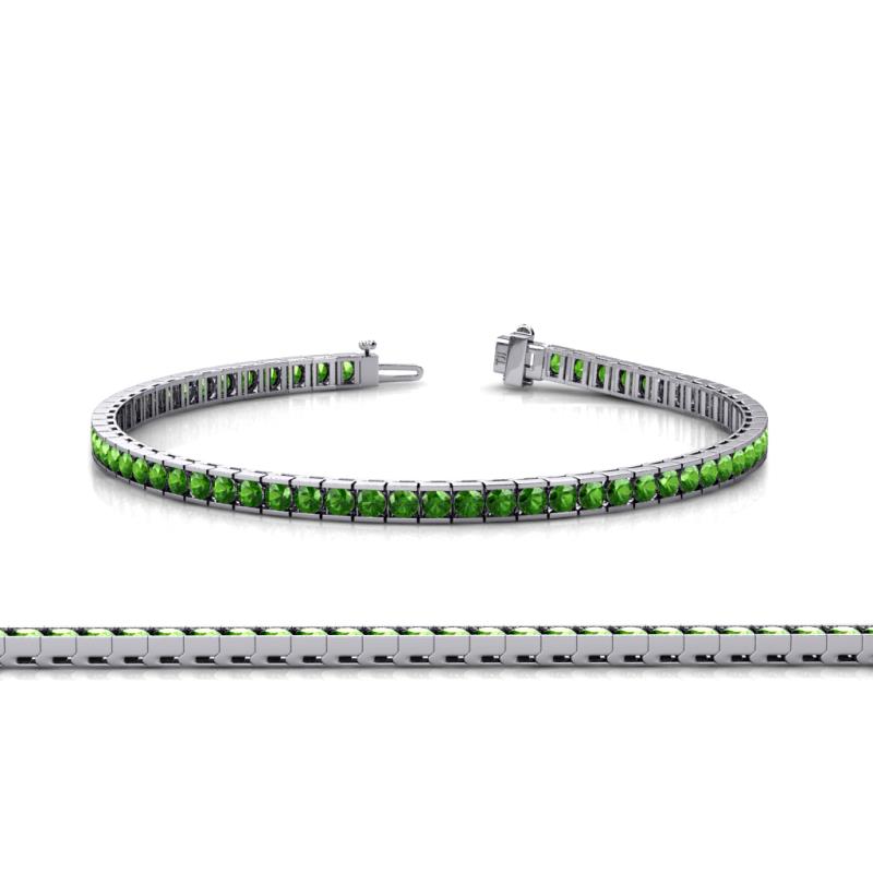 Abril 2.40 mm Green Garnet Eternity Tennis Bracelet 