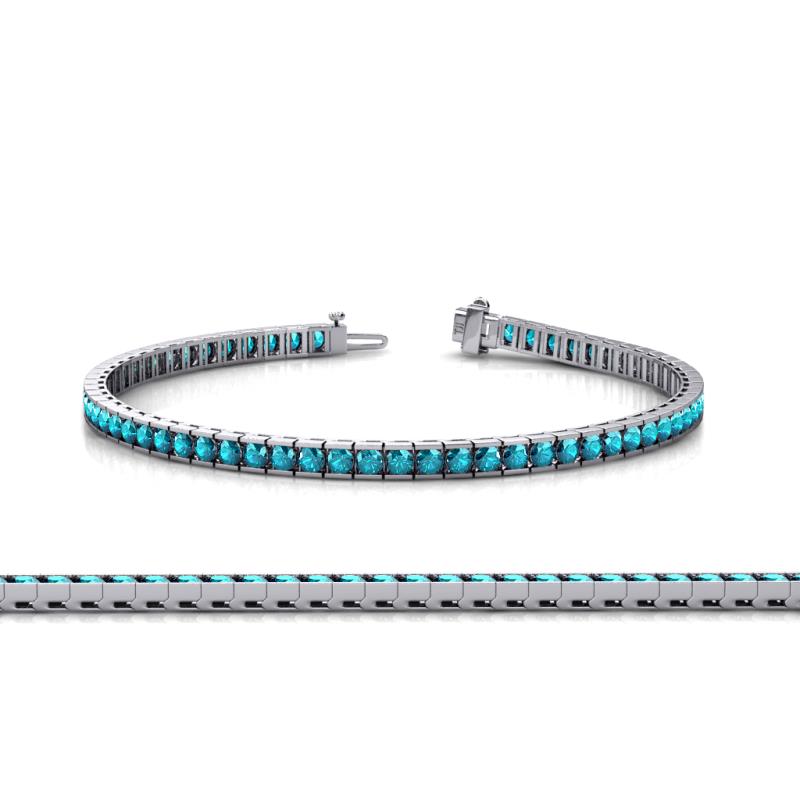 14K White Gold Blue Topaz and Diamond Bracelet – Ferro Jewelers