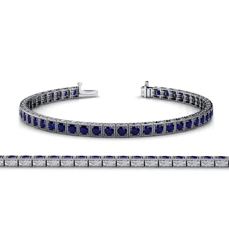 Nancie 3.30 mm Blue Sapphire Eternity Tennis Bracelet 