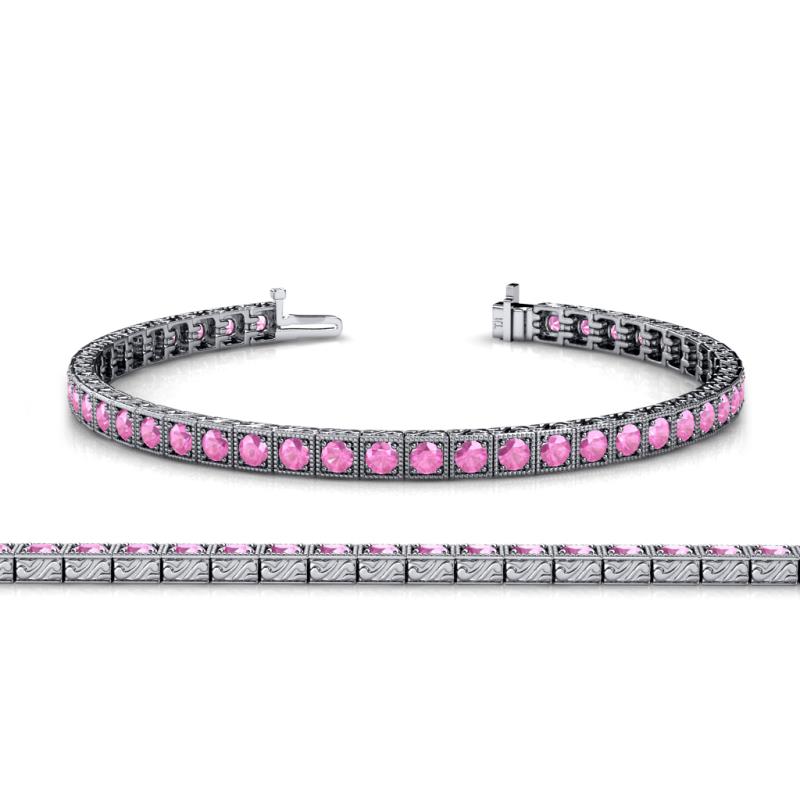 Nancie 3.30 mm Pink Sapphire Eternity Tennis Bracelet 