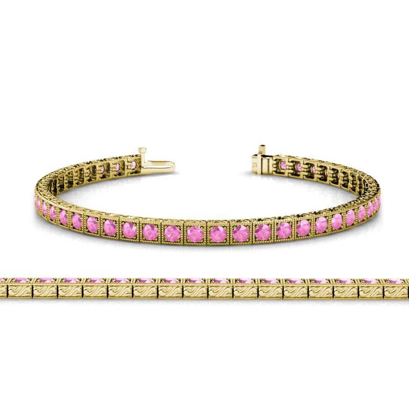 Nancie 3.30 mm Pink Sapphire Eternity Tennis Bracelet 