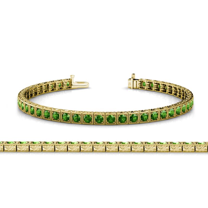 Nancie 3.30 mm Green Garnet Eternity Tennis Bracelet 