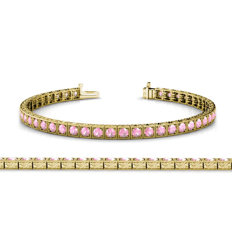Nancie 3.30 mm Pink Tourmaline Eternity Tennis Bracelet 