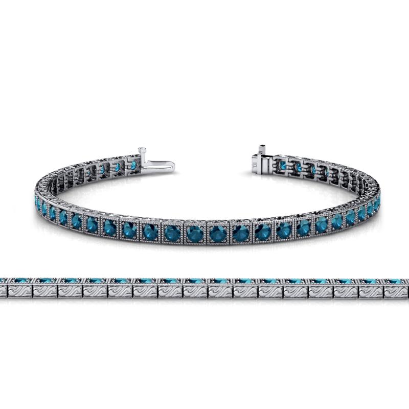 Nancie 3.30 mm Blue Diamond Eternity Tennis Bracelet 
