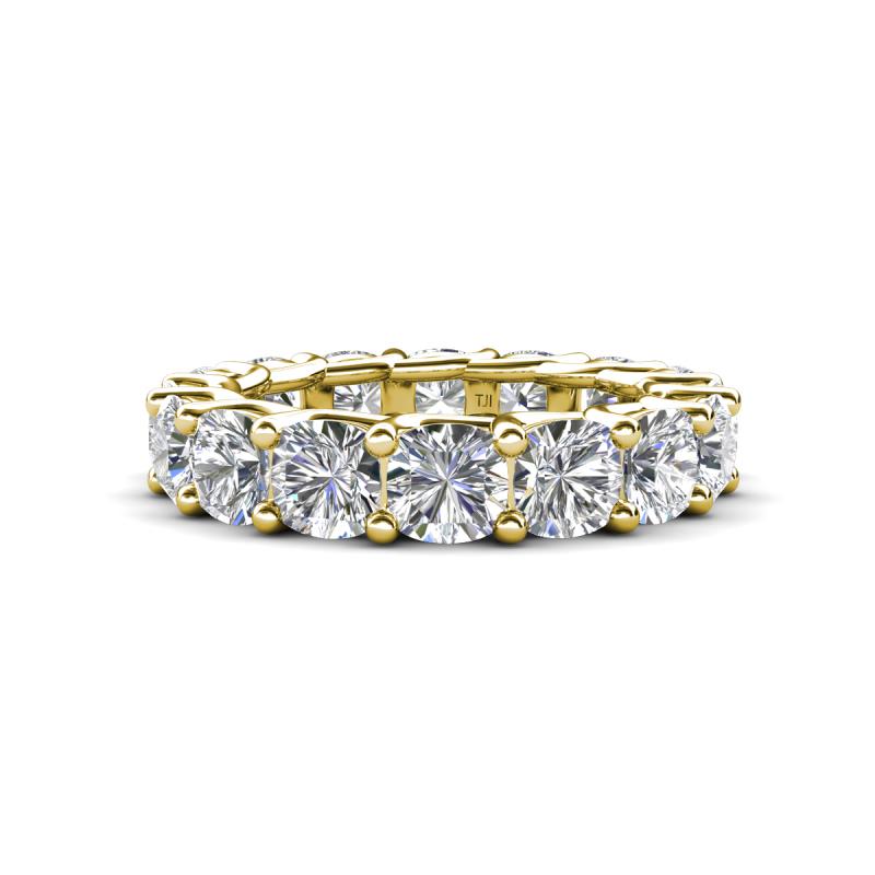 Luna 4.80 ctw (4.00 mm) Cushion Shape Moissanite U Prong Eternity Band 