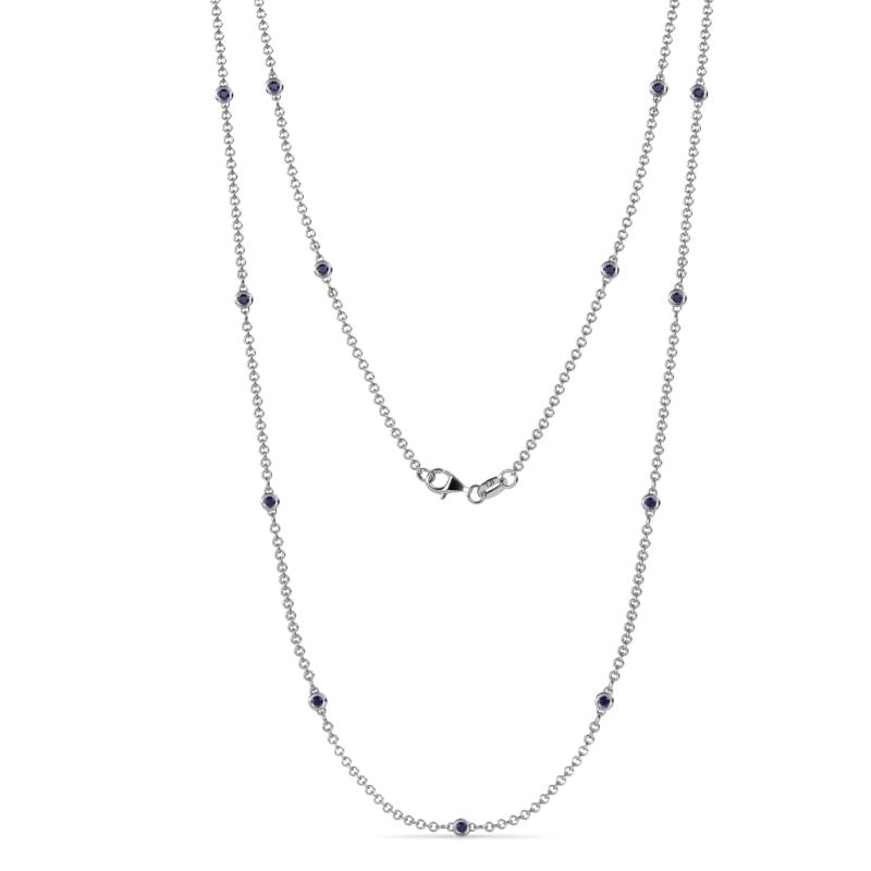 Lien (13 Stn/1.9mm) Blue Sapphire on Cable Necklace 